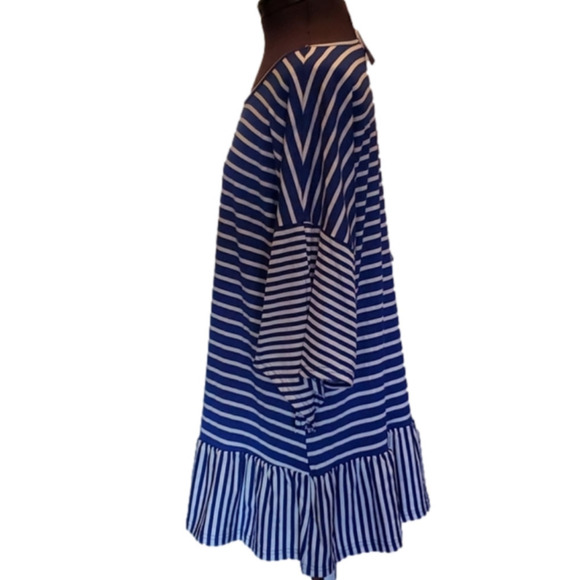 SUZANNE Betro Stripe Ruffled Hem Tunic M - Picture 4 of 15